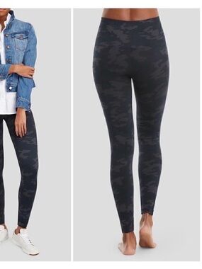 Spanx camo black leggings seamless sz S